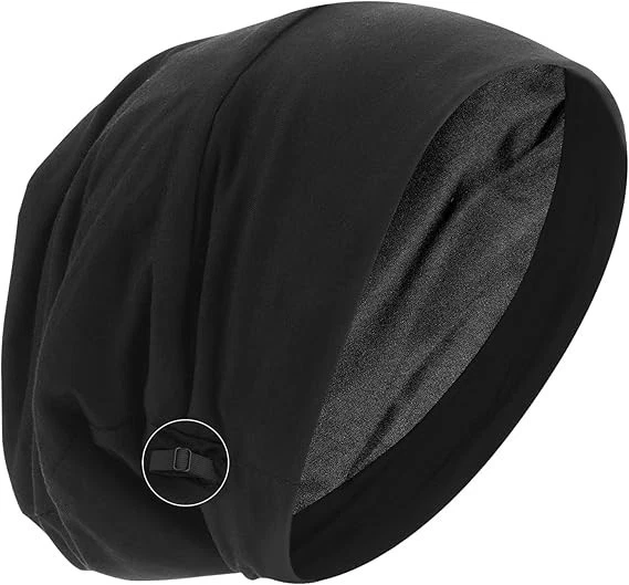 Silk Bonnet Sleep Cap Soft Hair Wrap Cover Satin Lined Beanie Adjustable!