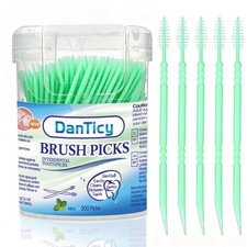 Brushpicks Interdental Toothpicks,Soft Bristle Dental Floss Picks Toothpicks,...