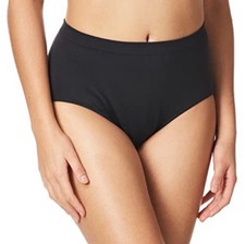 Bali Women's Size 6/7 M-L Comfort Revolution Microfiber Seamless Brief Black