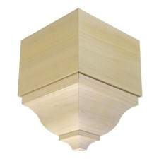 EWCR83 Crown Outside Corner Block 4-1/4" Tall x 3" deep 6" Face Unfinished