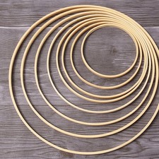 8 Pcs Bamboo Circle Hoops Wreath Macrame Crafts Dream Catcher Tools