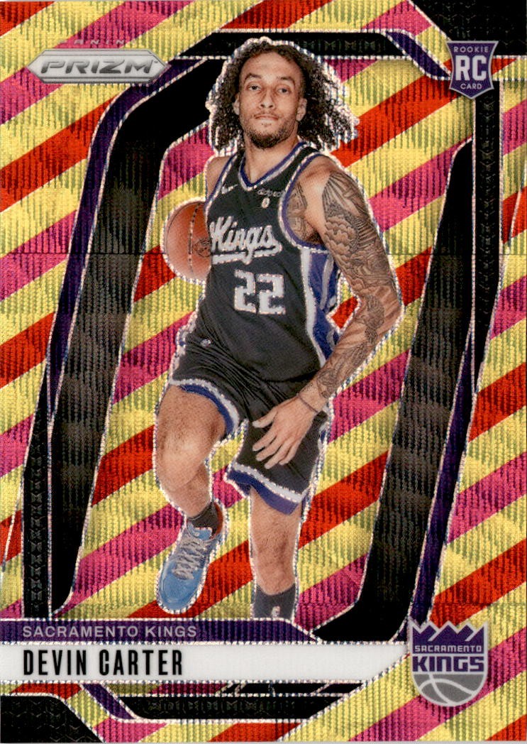 2024-25 Panini Prizm #231 Devin Carter Prizms Multi Wave #/88 Sacramento Kings