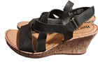 BORN Womens  Criss-Cross Straps Leather Platform Sandal US 8M Black — photo 1