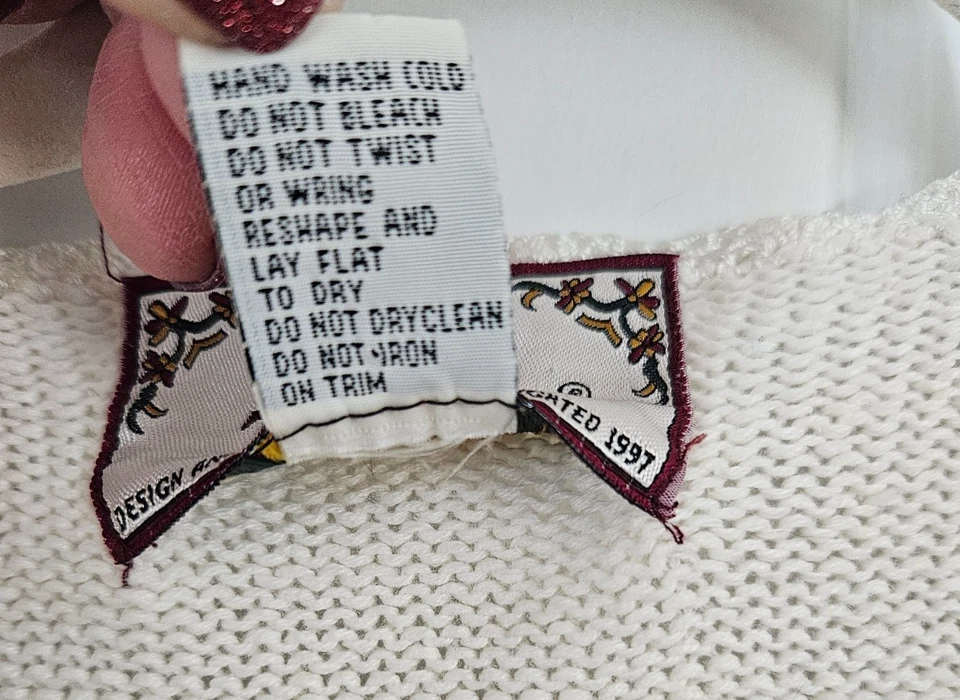 Tiara Petites Vintage Blanco Cuentas Floral Bordado Patrón Talla M Cottagecore Foto 3 de 4