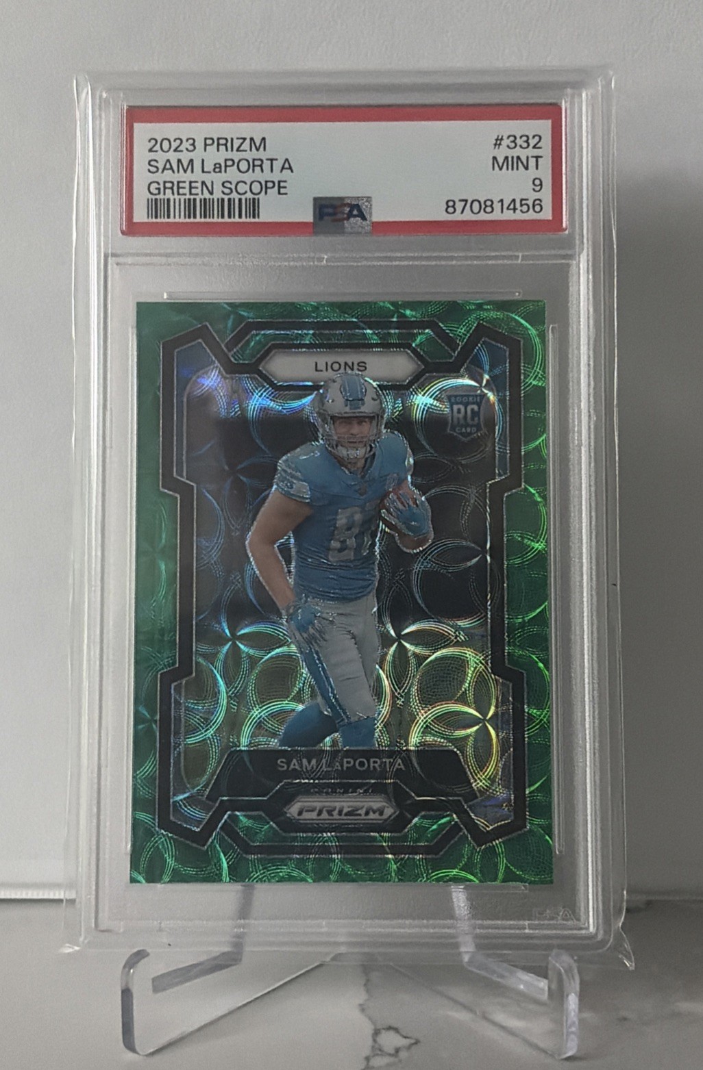 2023 Panini Prizm - Rookies Sam LaPorta #332 Green Scope Prizm /75 (RC)