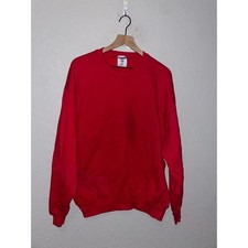 Vintage Jerzees Red Blank Sweatshirt USA Made 50/50 Cotton Poly VTG 90s XL