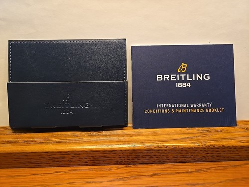 Breitling International Warranty Conditions Booklet & Leather Blue Card Holder - Bild 2 von 3
