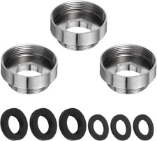 3Pcs Faucet Adapter Kit, Male 0.85In to Female 0.98In Kitchen Sink Stainless Ste