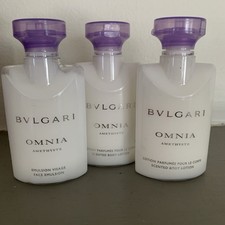 Bvlgari Omnia Amethyste Body Lotion & Face Emulsion Lot Of 3 Travel Size
