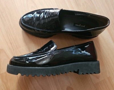 Paul Green Halbschuhe Loafer Gr. 4 / 37 Schuhe Schwarz Lackleder neuwertig