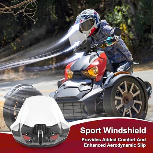 3" Adjustable Clear Sport Windshield for Can-Am Ryker 600/900/ Rally Edition - Picture 7 of 7