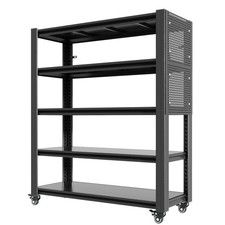 5-Tier Adjustable Metal Shelving with Wheels Heavy Duty Garage Storage