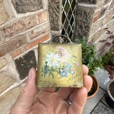 VINTAGE COW Goat BELL BRASS CATTLE BELL SWISS / German SMALL Flower Design