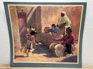 1957 "Dancing Lesson" By Frederic Mizen Santa Fe Railroad Calendar Cover Print