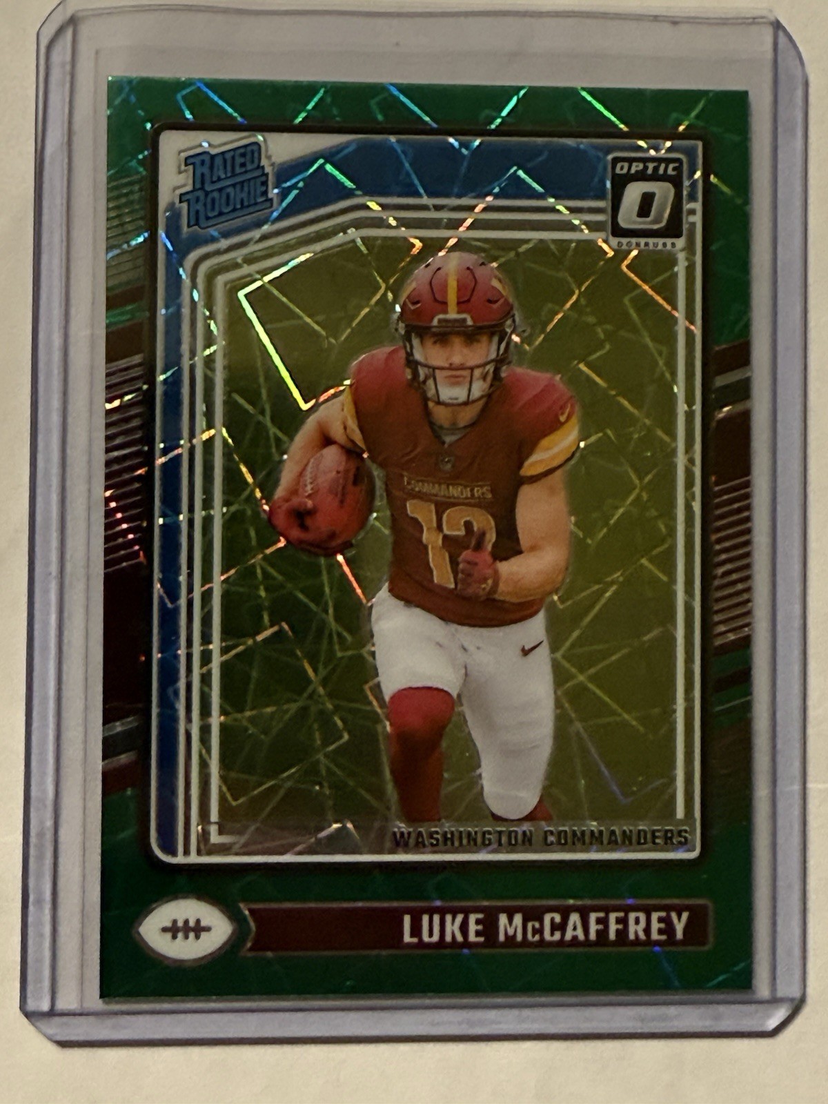 2024 Optic - Rated Rookie Luke McCaffrey #268 Green Velocity