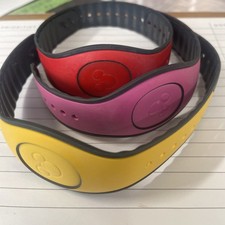 Lot of 3 Walt Disney World Parks Magic Bands USED INACTIVE Un Tested