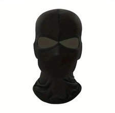 New Black Ultra thin 2 hole Balaclava Ski Motorbike Swat Face Mask Eyes Protect.