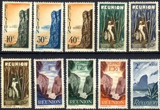 Reunion 1947 Cliff  Cutting Sugar Cascades Banana Tree MH (SC# 249-258)