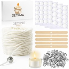 230 FT Candle Wicks with 125 Pcs Metal 230 Wick Kit, White