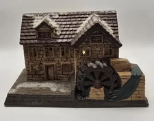 Vintage 1979 Byron Molds Ceramic Grist Mill Christmas Village House Hand Painted