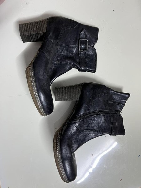 Women Gabor Boots Black Leather 40 #7T38