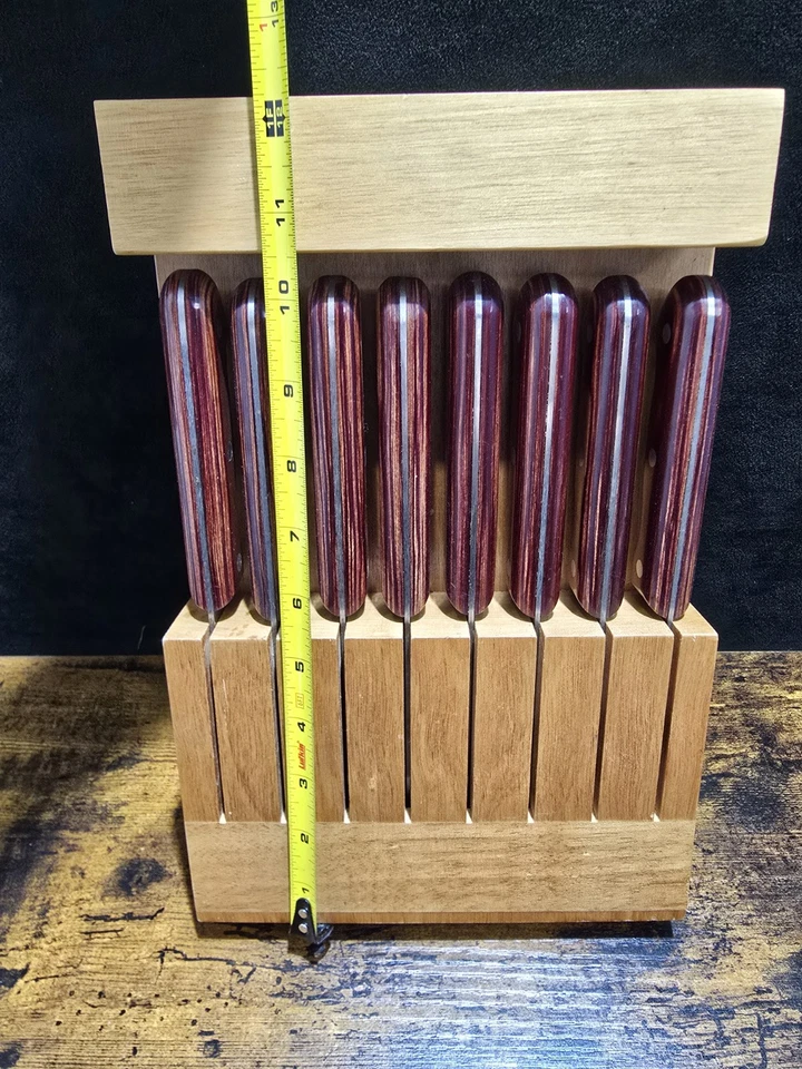 Juego de cuchillos para carne Tramontina 8 piezas con bloque plegable NUEVO acero de alto carbono Foto 2 de 4