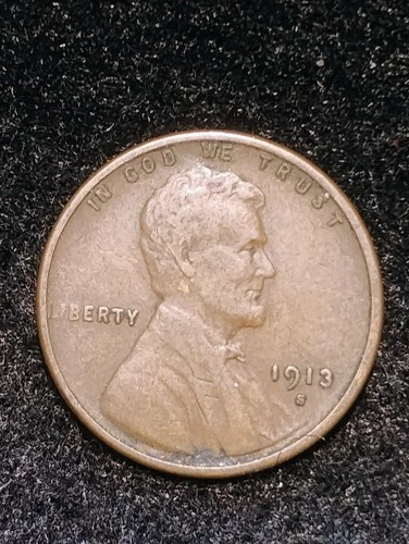 1913 S ~ LINCOLN WHEAT CENT ~ VF