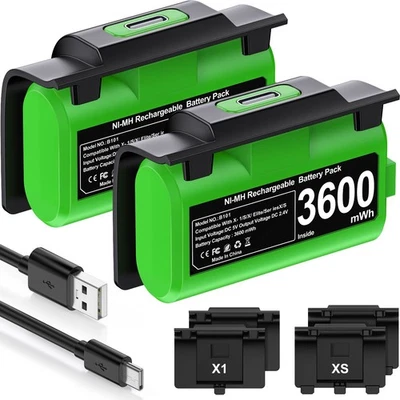 ESYWEN Xbox Controller Batteria per Xbox One/Xbox Series X&S,2x3600mWh Batteria per Xbox One XS