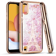 ''GSA Rose Gold Glitter Eiffel Tower Case for Samsung Galaxy A01''