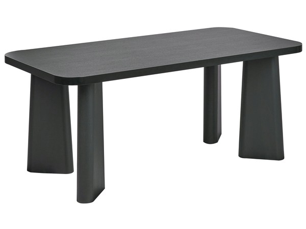 Esstisch 180 X 90 Cm Schwarz Abgerundete Ecken Minimalistischer Stil Atlin-image