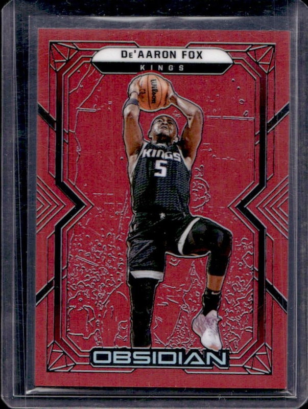 2021-22 Panini Obsidian De Aaron Fox Electric Etch Red Flood #74 Kings