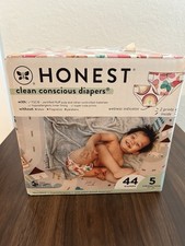 Honest Clean Conscious Diapers Sz 5 44 Count Curious Cutie 27 lbs New Sealed