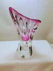 Vintage MCM Mid Century Murano Sommerso Cranberry Art Glass Vase 9 1/2”