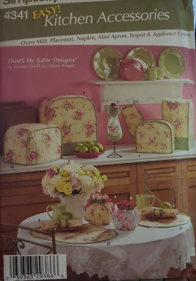 SIMPLICITY KITCHEN ACCESSORIES Pattern 4341 O. MITT, NAPKIN, MINI APRON TEAPOT