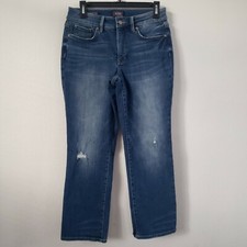 NYDJ Women's Marilyn Straight Denim Jeans Size 6 Lift Tuck Blue Med Wash Stretch