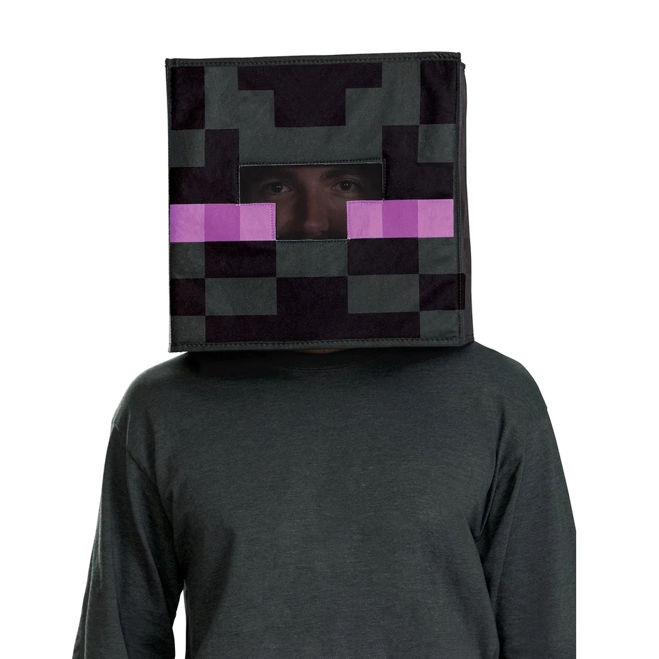 Enderman Block Head Minecraft Costume Accessory Kids Mask Officially Licensed - Image 3 of 4