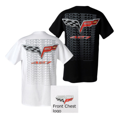 60th anniversary LOGO Lightweight T-Shirt 100% Pre-shrunk Cotton For C6 Corvette