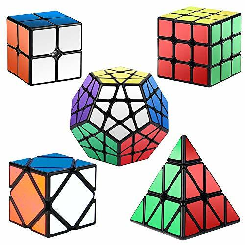 ROXENDA Speed Cube Set, Magic Cube Set of 2x2 3x3 Piramide Megaminx Skew, Tornit
