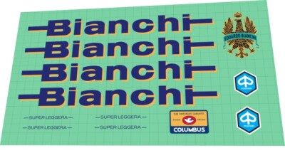 Bianchi Superleggera 1981 complet frame Sticker set