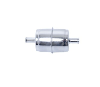 Chrome Fuel Filter Inline 5/16'' Hose Carbureted Gasoline Filter Chevy Ford Mopar