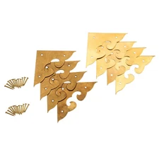 4X Corners Hardware Brass for Chinese Furniture Cabinet Trunk Jewelry Box Chest