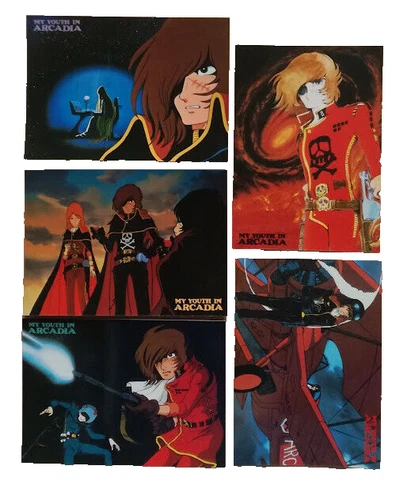 Harlock Albator Arcadia 5 post cards set 1982 cartes postales Galaxy Express 999
