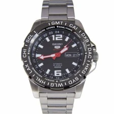 SEIKO 5 Sports SRP685K1 GMT Automatic 4R36Watch World Time Steel Hardlex DayDate