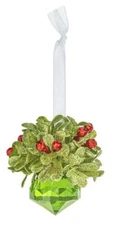 Kissing Krystals Teeny EVERGREEN CRYSTAL Mistletoe Christmas Ornament by Ganz