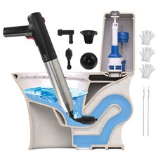 Toilet Plunger High Pressure Air Drain Blaster Drain Clog Remover w/ Real Time