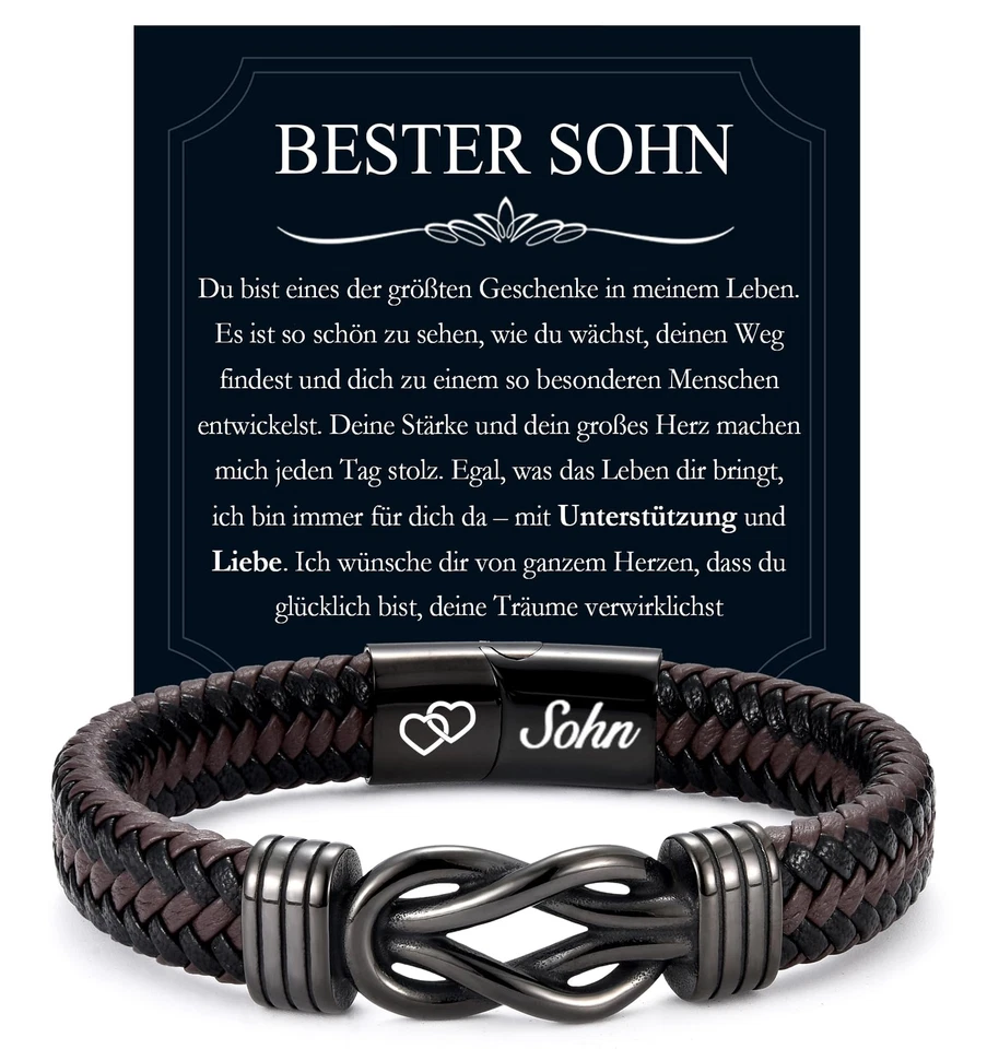 Sohn Geschenk Bester Sohn Geschenke Sohn Armband mit Gravur Geschenk für Mein...