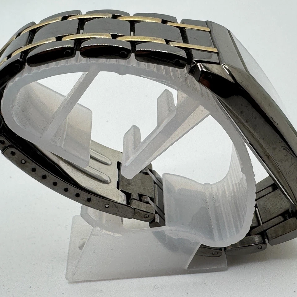 US Polo Assn Quartz Watch Men Black-Gold Rectangle Japan Movt New Battery 6.75" - Image 3 of 4