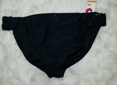 Womens PLUS 3X BLACK BATHING SUIT BIKINI BOTTOM  ''SO''