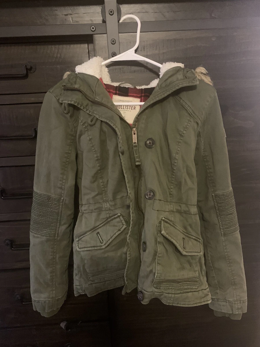 Hollister green winter coat sales