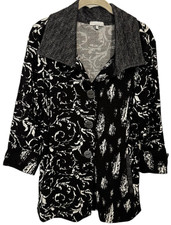 Habitat Clothes To Live In Black White Jacket Coat Art To Wear Sz M Pockets